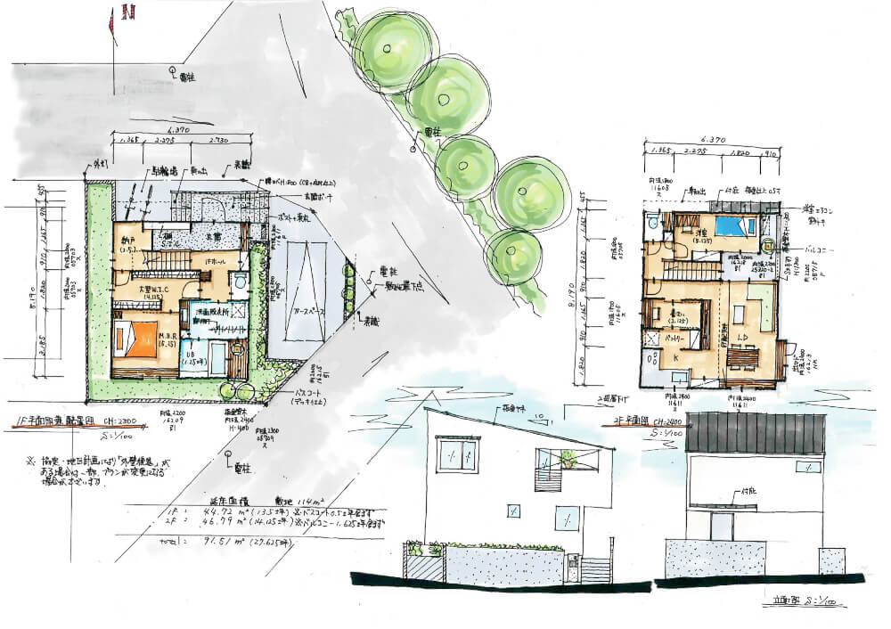 注文住宅設計スケッチプラン
