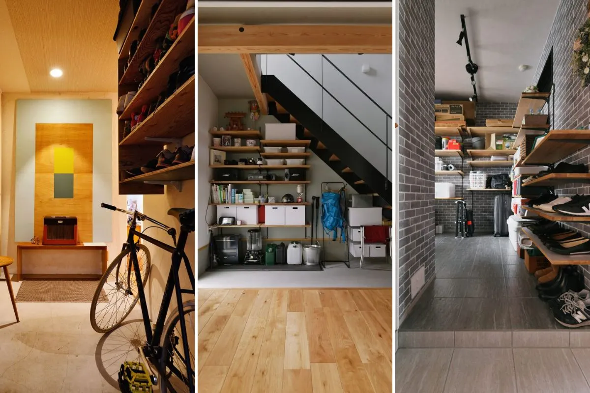 造作玄関収納|靴・傘・ベビーカーまで美しく収納