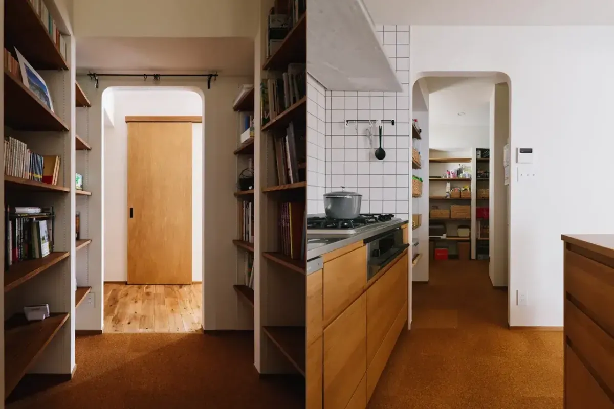 キッチンの造作棚・造作収納の事例