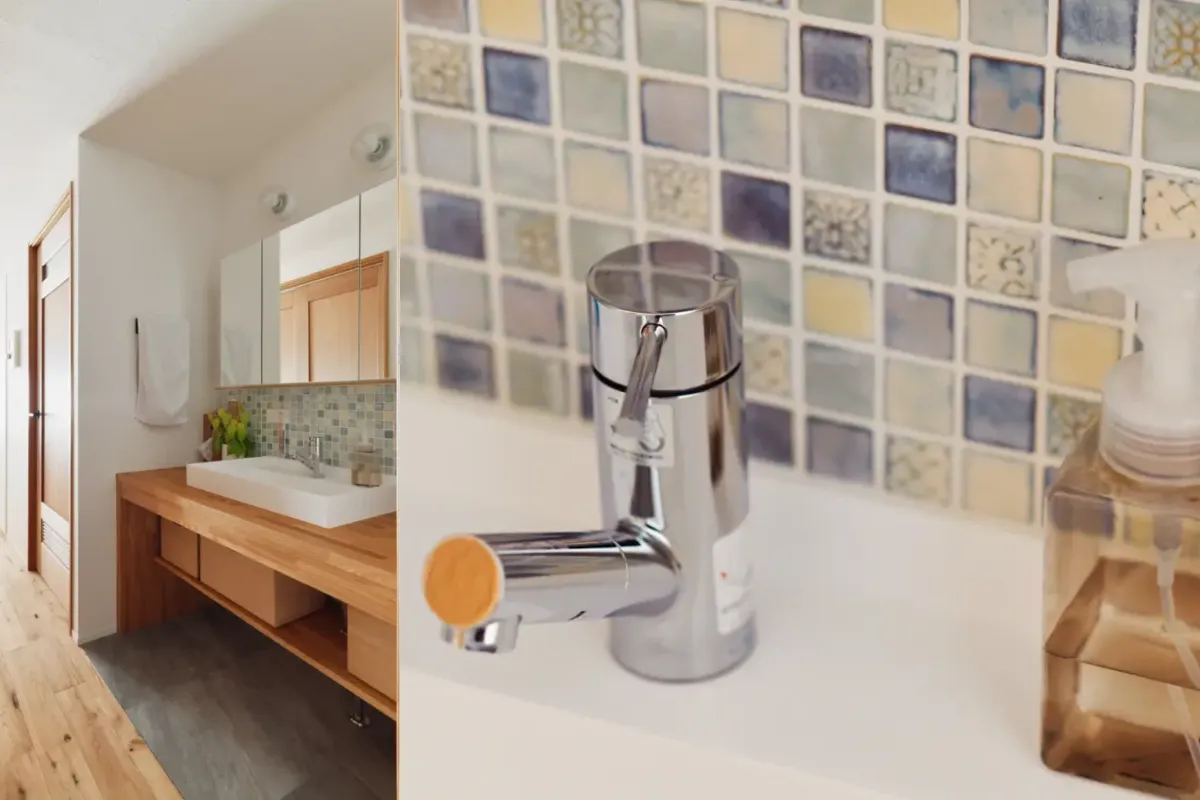 タイル洗面台のデザイン事例