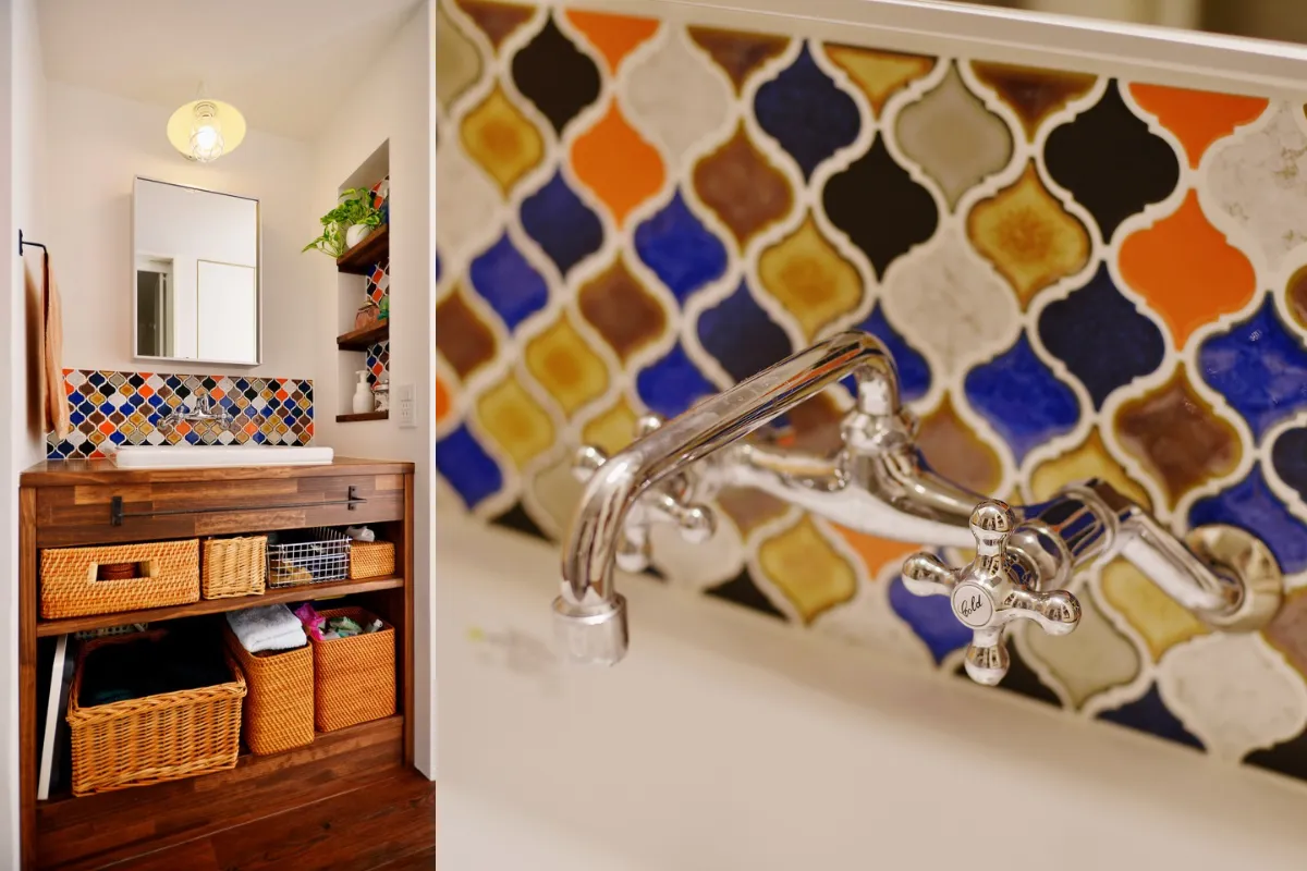 タイル洗面台のデザイン事例