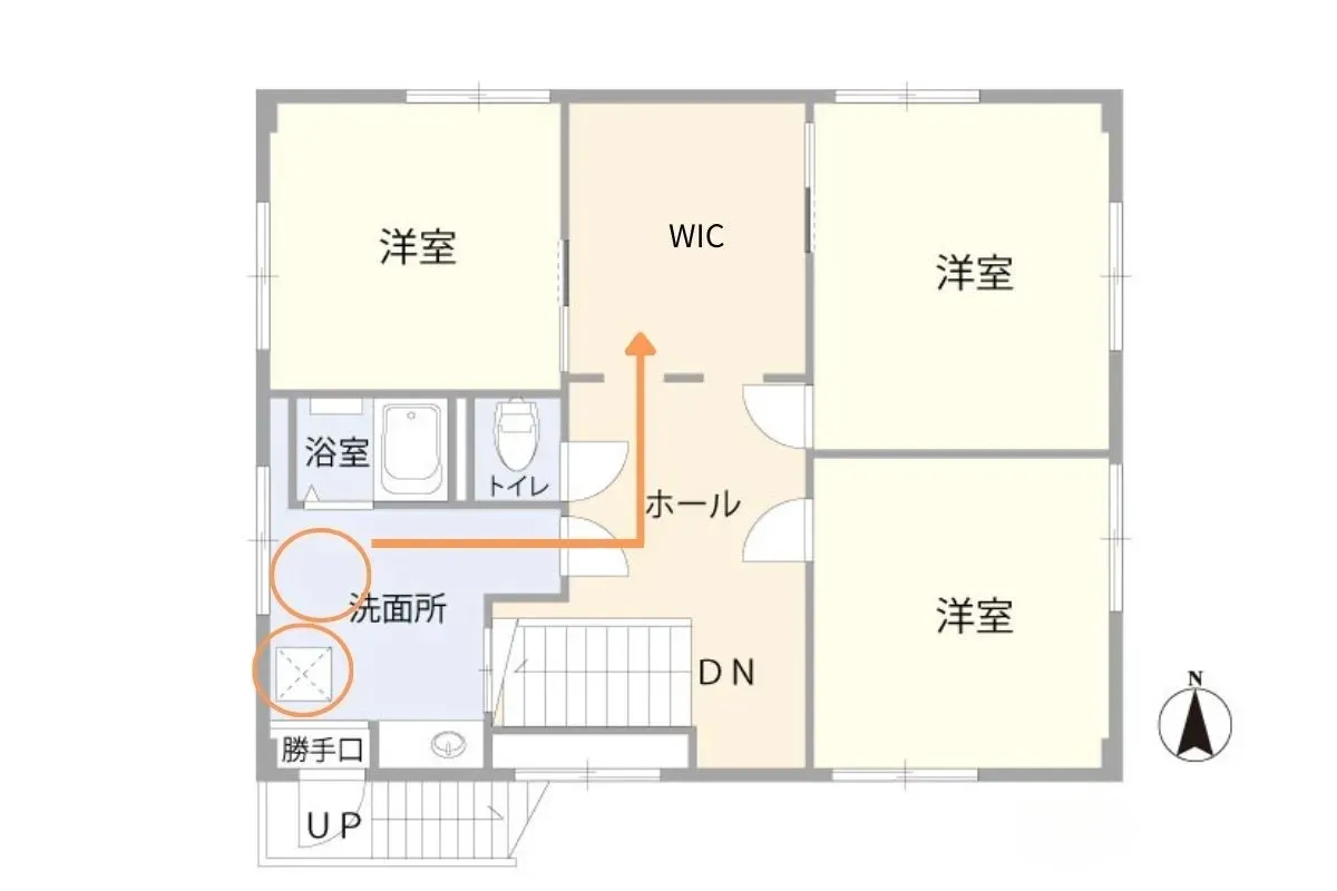 「洗う・干す・しまう」をコンパクトに設計した間取り